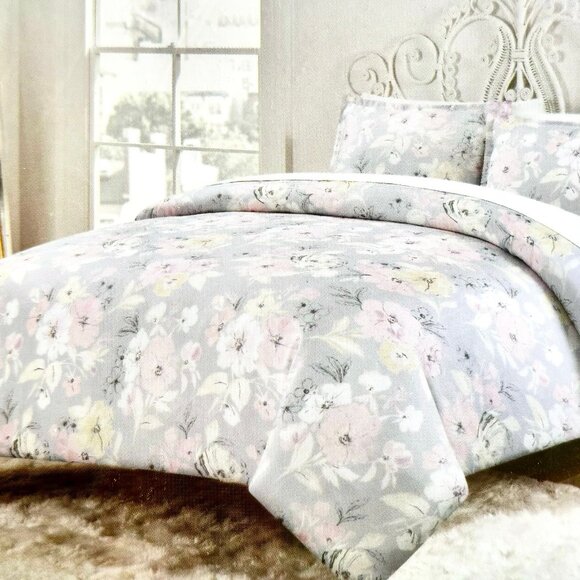 MOSS & WILLOW 100% Cotton King Duvet Set - CHLOE FLORAL Lavender 106
